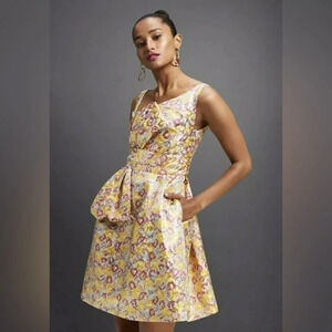 ZAC‎ POSEN for TARGET Floral Print Sleeveless Brocade Mini Dress